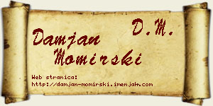 Damjan Momirski vizit kartica